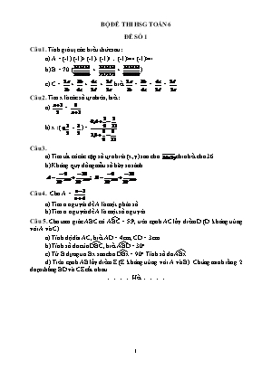 Bộ đề thi học sinh giỏi môn Toán Lớp 6 (Có đáp án)
